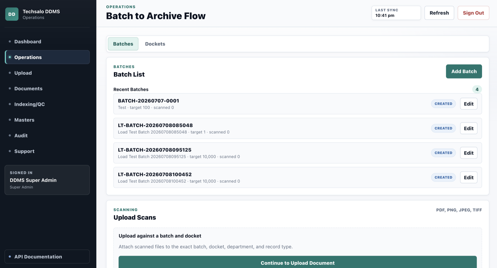 eDastavez batch operations