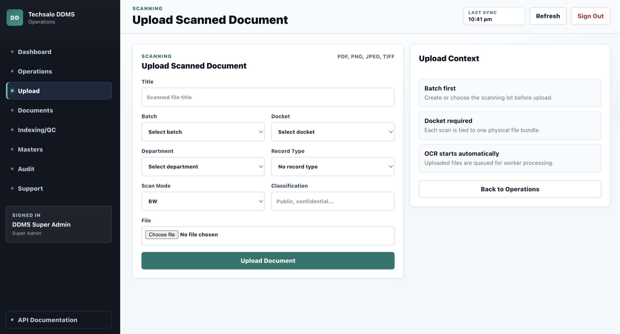 eDastavez scan intake